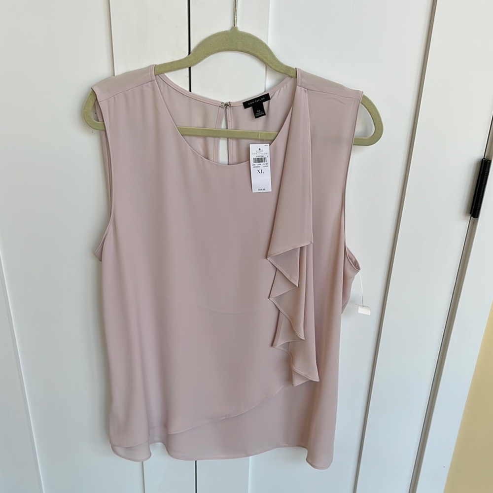 Ann Taylor Women's Sleeveless Top - Light Pink XL